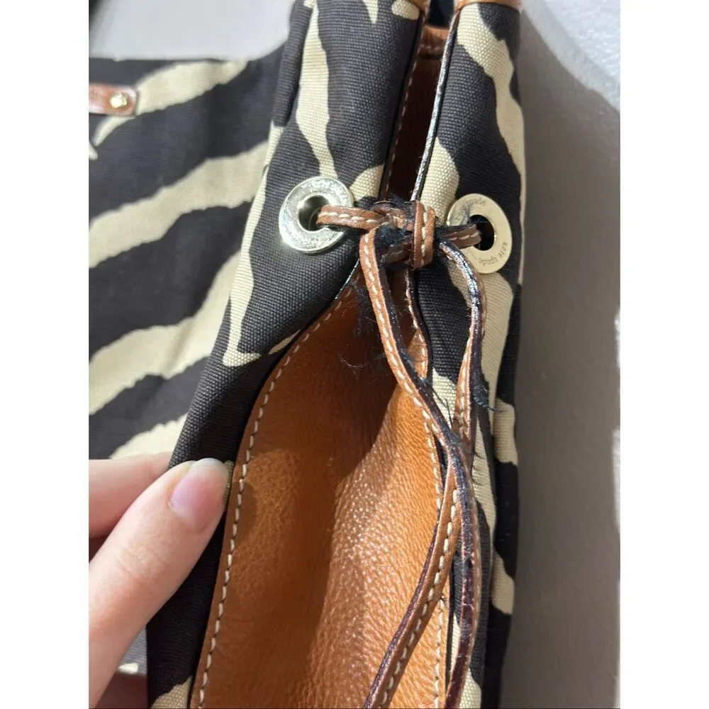 Kate Spade Signature Bold All-Over Zebra Print Hobo Handbag Purse